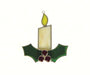 Stained Glass White Candle with Holly Suncatcher