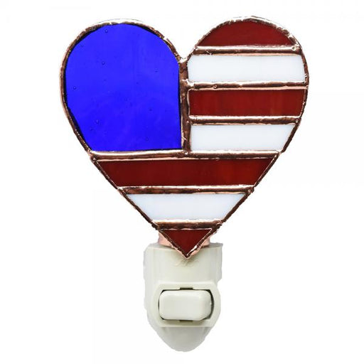 Stained Glass Patriotic Heart Nightlight