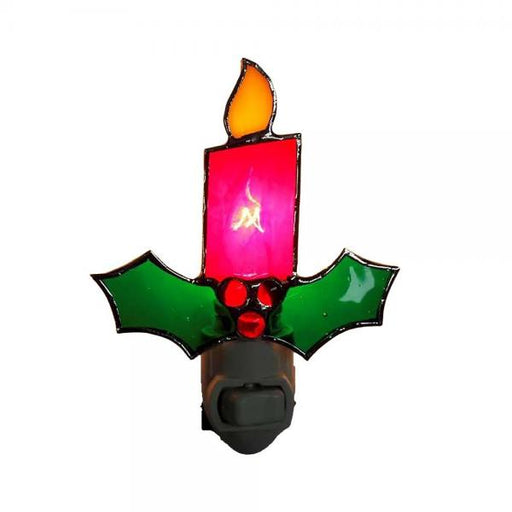 Stained Glass Red Candle Nightlight