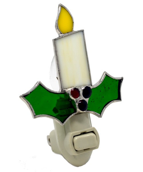 Stained Glass White Candle Nightlight