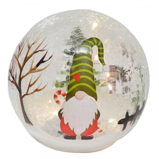 Gnome LED Crackle Glass 6 inch Globe