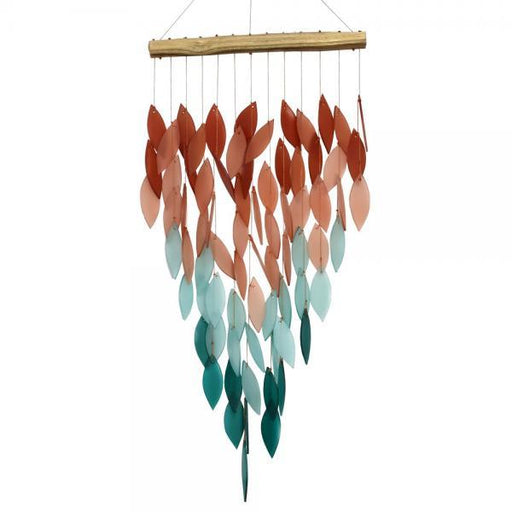 Deluxe Coral Ombre Waterfall Glass Chime