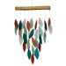 Coral and Teal Waterfall Glass Chime