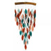 Deluxe Coral and Teal Waterfall Glass Chime