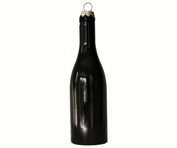 Burgundy Bottle Wine Bottle Ornament with Gold Hook