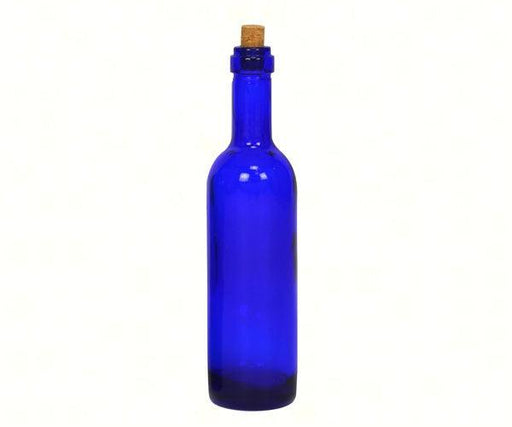 Blue Wine Bottle Ornament with Silver Hook