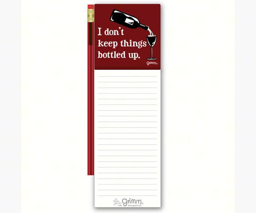 Magnetic Note Pad with Pencil: I don't keep things bottled up