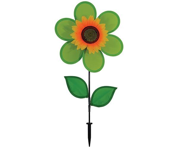 12 inch Green Sunflower with Leaves