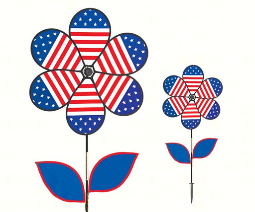 Patriotic Flower withLeaves 19 inch Spinner