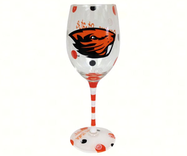 Wine Glass (12 oz) - Oregon State Beavers
