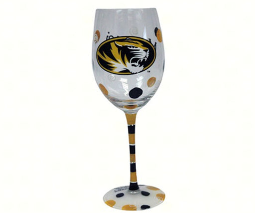 Wine Glass 12 oz - Mizzou Tigers