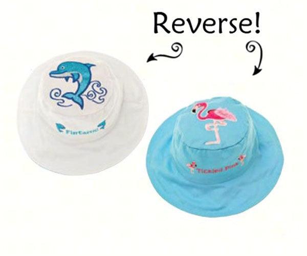Dolphin/Flamingo Reversible Kids Hat Medium
