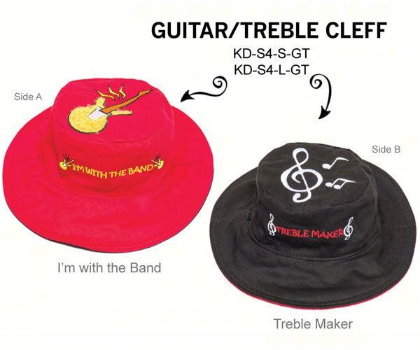 Guitar Treble Clef  Reversible Kids Hat Medium