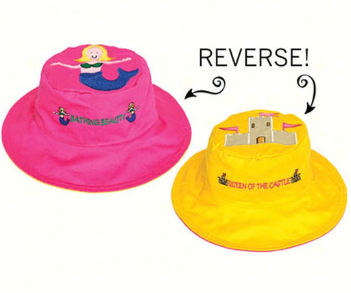 Mermaid/Sandcastle Reversible Kids Hat Medium