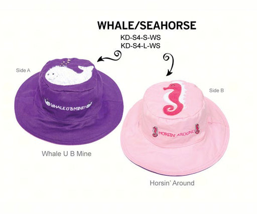 Whale Seahorse Reversible Kids Hat Small