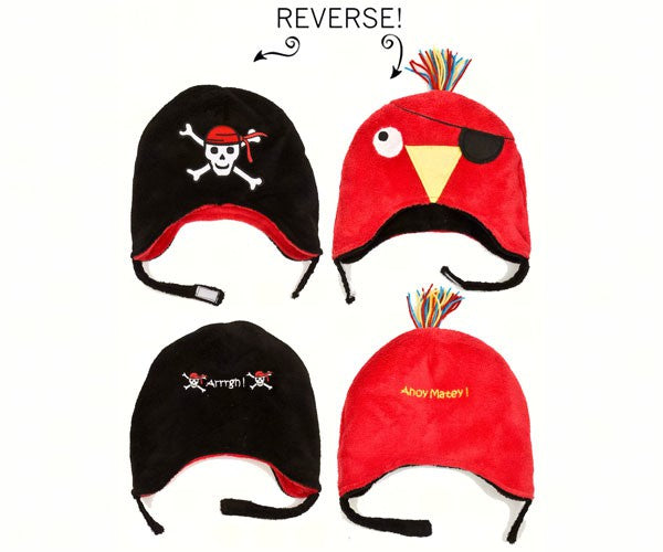 Pirate/Parrot Reversible Kid's Winter Hat Small