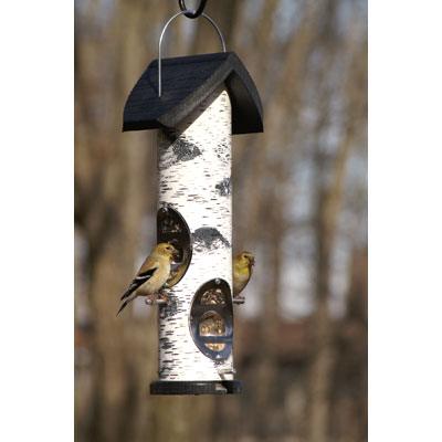 Birch Log Mixed Seed Tube Feeder - The Bird Shed