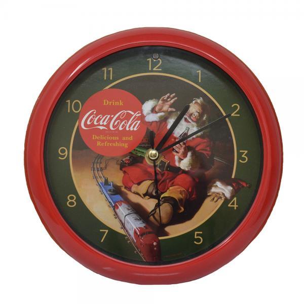 Coca-Cola Santa withTrain 8 inch Sound Clock