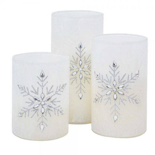 Snowflake LED Pillar Set