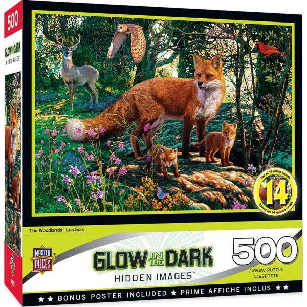 Hidden Images Glow in the Dark The Woodlands - Fox 500 Piece Puzzle