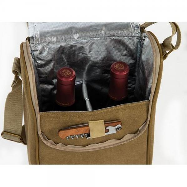BYOB Double Bottle Wine Bag-Tan