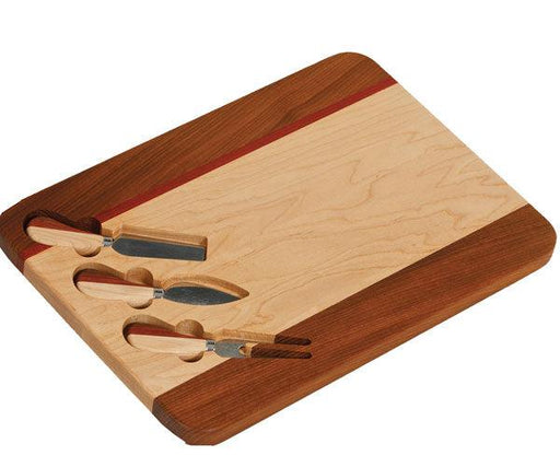 Fusion Cutting Board with Maple, Red Rosewood, and Ash Woods