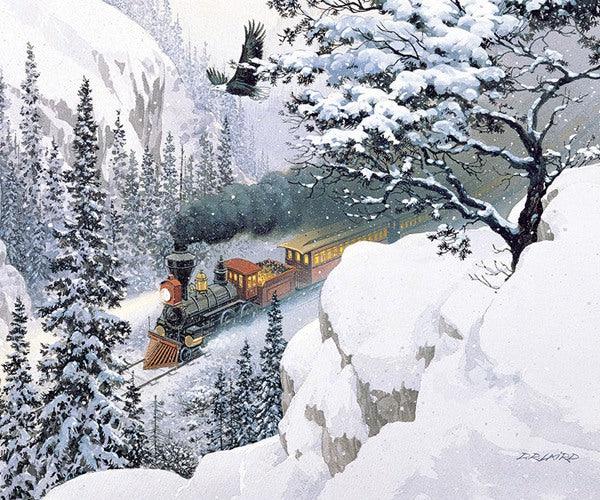Cobble Hill Snow Mountain Train 1000 Piece Puzzle