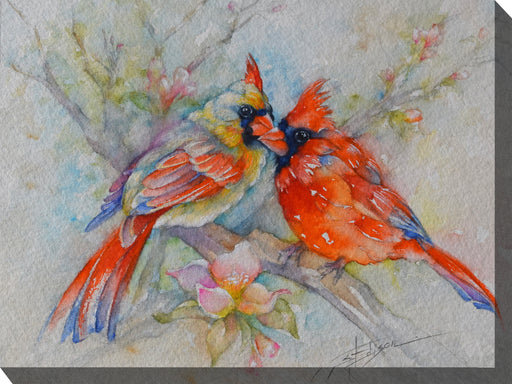 CARDINAL COURTSHIP by West of the Wind | Waterproof Outdoor Wall Art