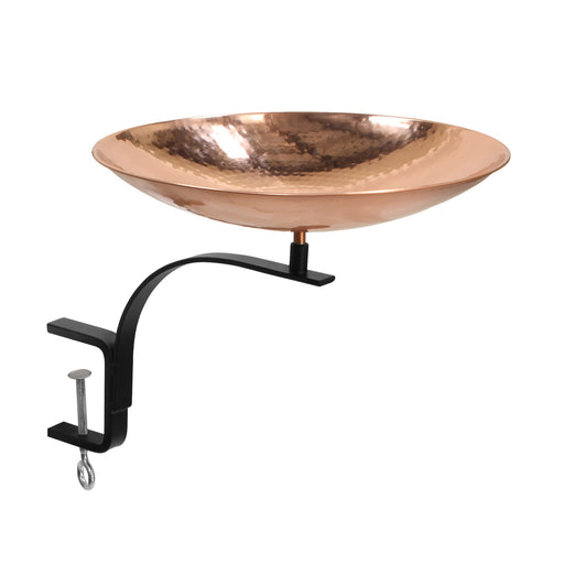 Achla Designs Polished Copper Birdbath with Rail Mount Bracket