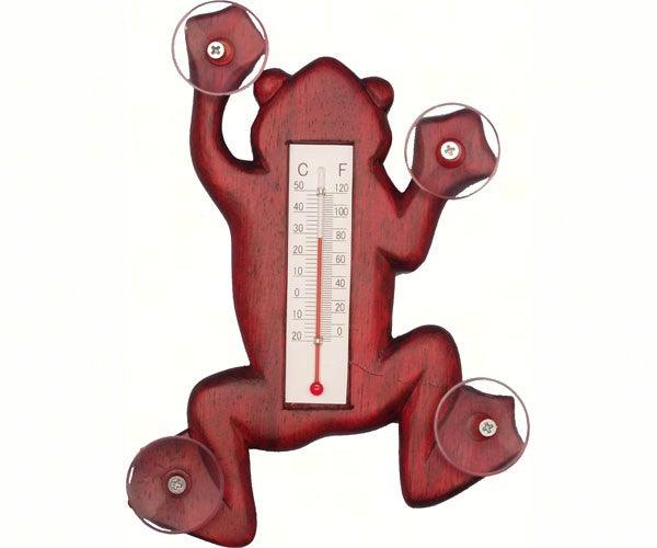 Climbing Stained Frog Small Window Thermometer