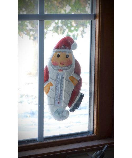Holiday Cat in Pajamas Small Window Thermometer