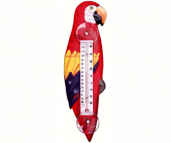 Red Parrot Small Window Thermometer