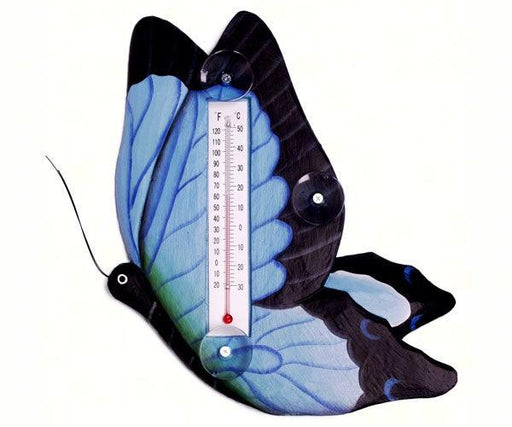 Blue Swallowtailed Butterfly Small Window Thermometer