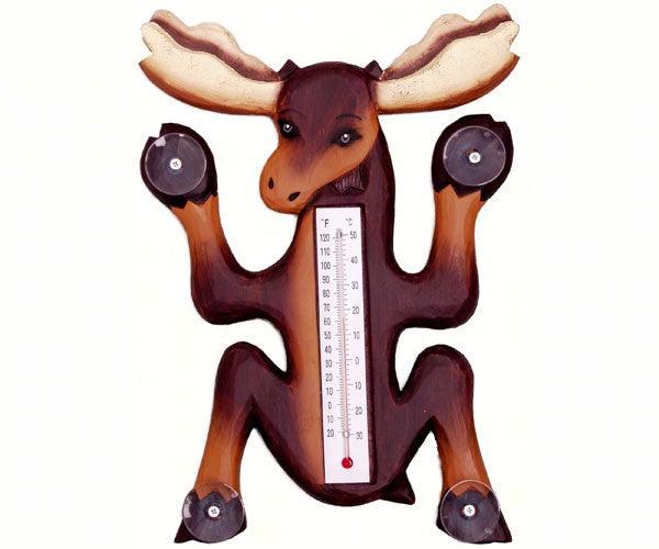 Climbing Moose Small Window Thermometer