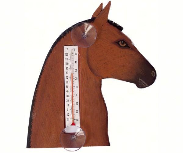 Brown Horse Head Small Window Thermometer