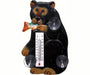 Black Bear with Trout Small Window Thermometer