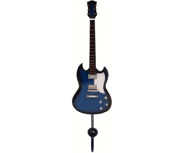 Blue & Black Standard Plain Guitar Single Wallhook