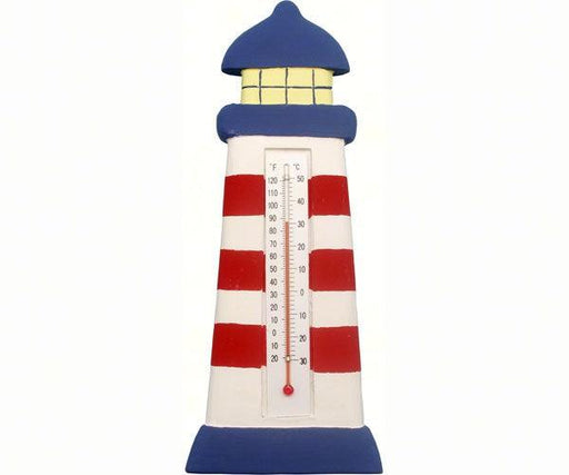 Lighthouse Red and White Stripe Thermometer
