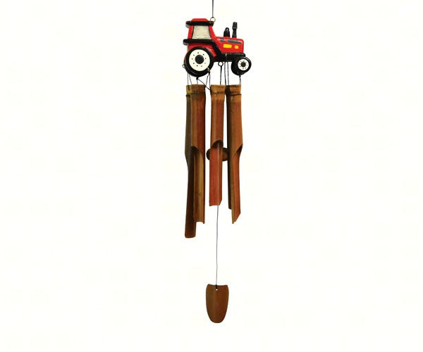 Red Tractor Bamboo Wind Chime