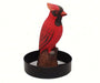 Sitting Cardinal Round Metal Tray bird feeder