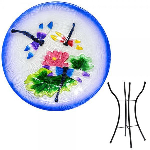 Dragonfly Trio Bird Bath with Stand