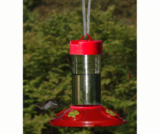 Dr JBs 16 oz Clean Feeder All Red Feeder with Yellow Flowers