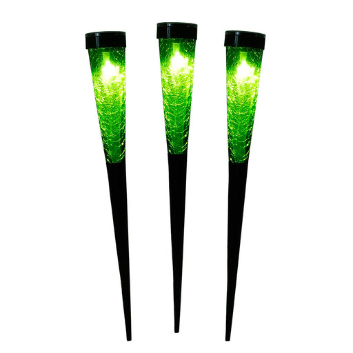 Achla Designs Solar Sparkle Cone-3 pack, Dark Green