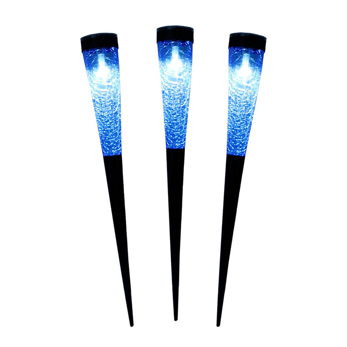Achla Designs Solar Sparkle Cone-3 pack, Light Blue