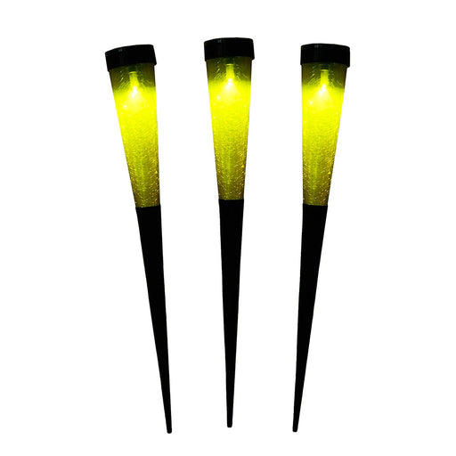 Achla Designs Solar Sparkle Cone-3 pack, Yellow