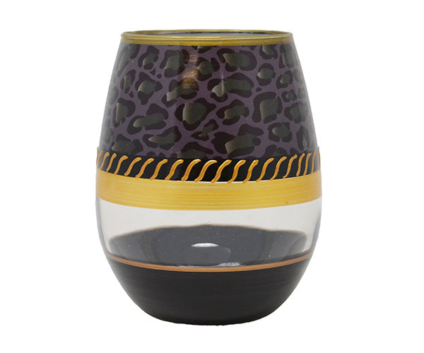 Stemless Wine Glass Deco Jaguar