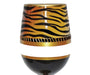 Stemless Wine Glass Deco Tiger Bottom's Up