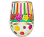 Stemless Wine Glass Stripes Bottom's Up