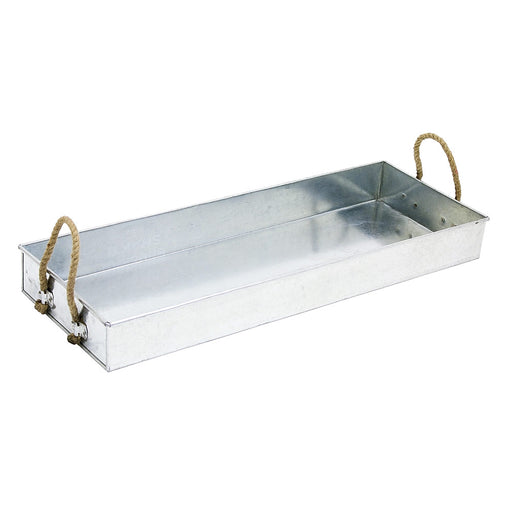 Achla Designs Galvanized Tray with Rope Handles