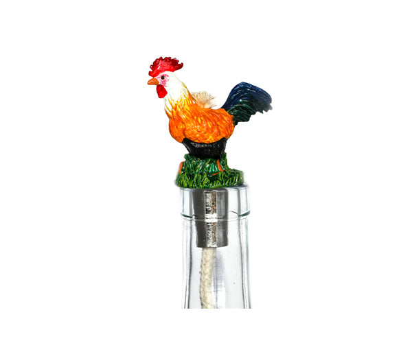 Rooster Pewter Winelight - Painted
